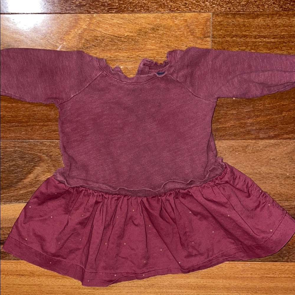 Burgundy Long Sleeve Baby Dress